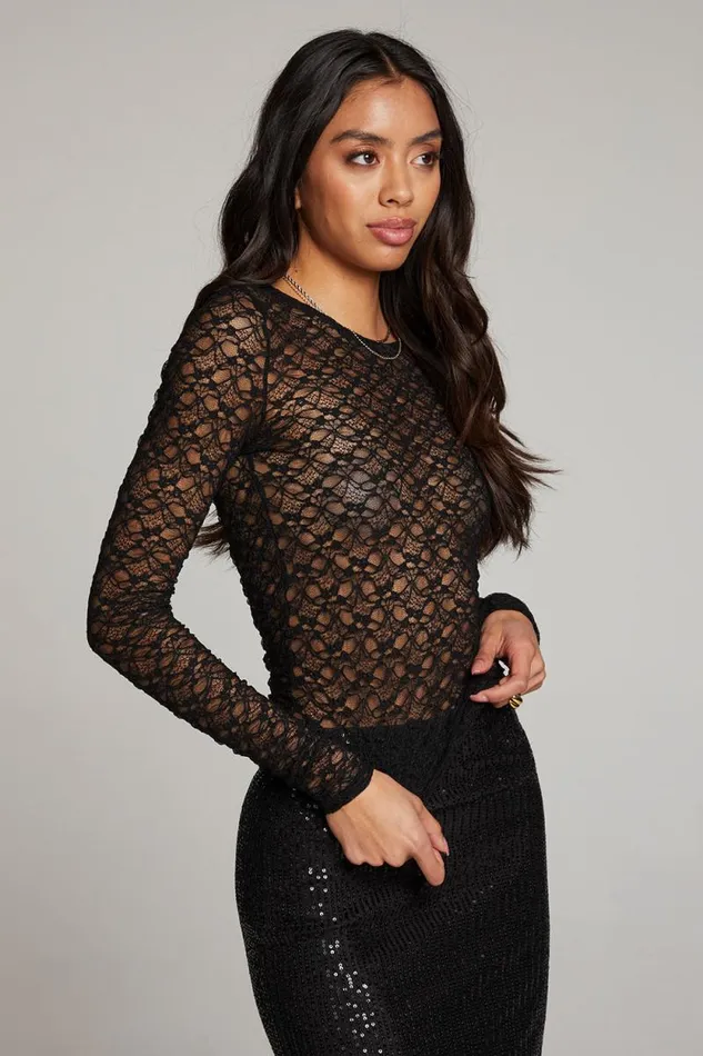 Womens Chaser Brand Tops Kevin Licorice Long Sleeve
