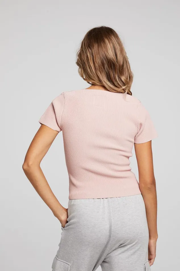 Womens Chaser Brand Tops Leah Peach Whip Tee