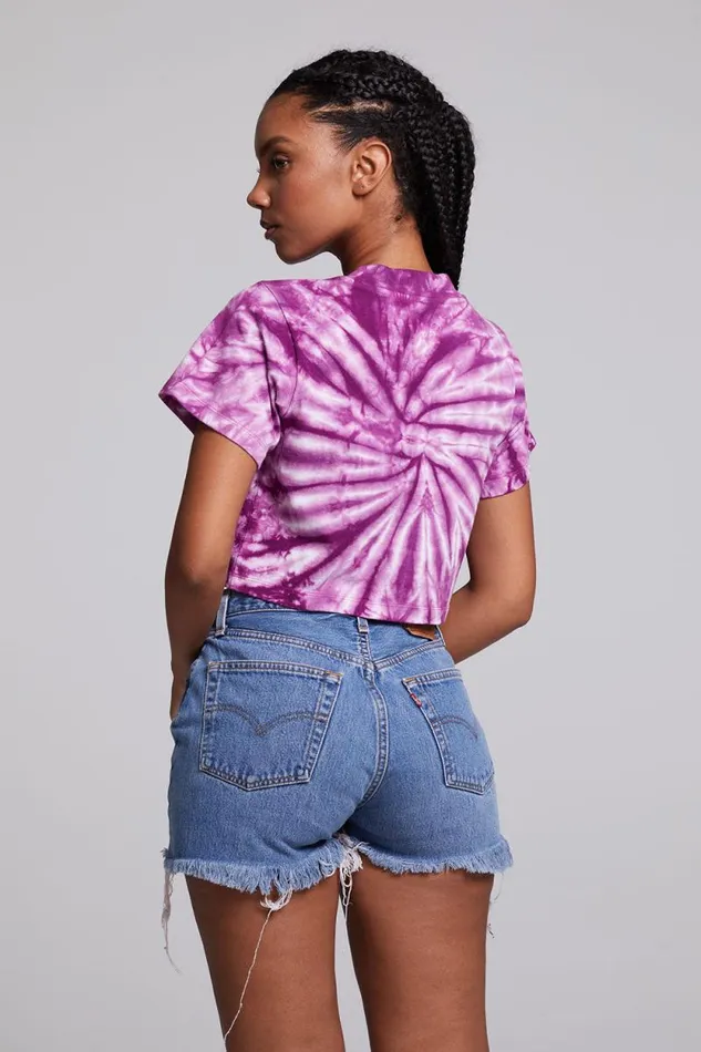 Womens Chaser Brand Tops Love Sun Crop Crew Neck Tee