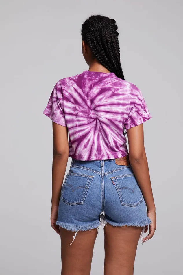 Womens Chaser Brand Tops Love Sun Crop Crew Neck Tee