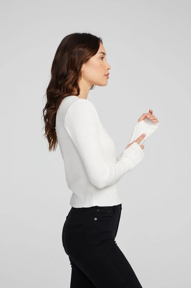 Womens Chaser Brand Tops Moonlight Bright White Long Sleeve