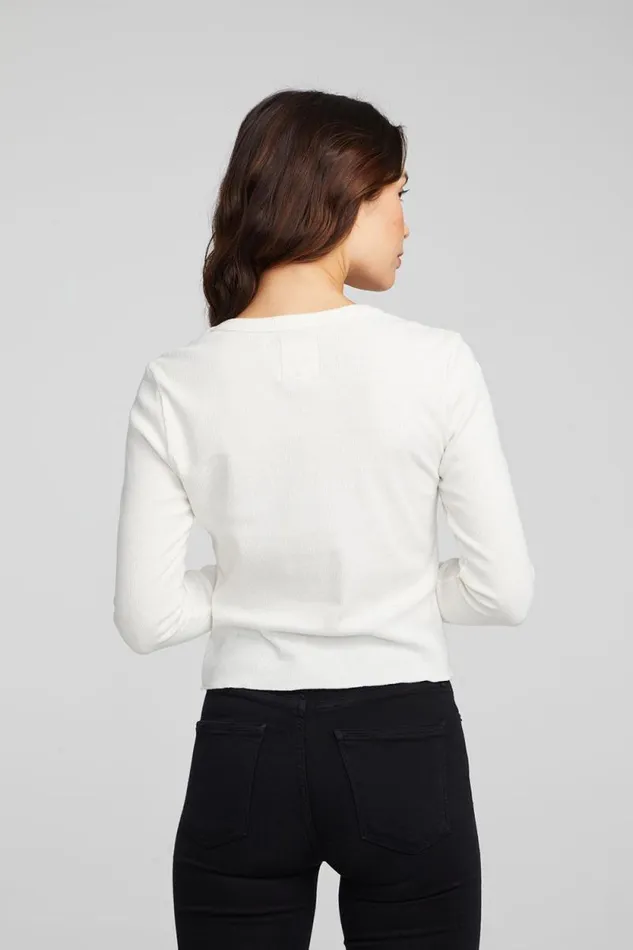 Womens Chaser Brand Tops Moonlight Bright White Long Sleeve