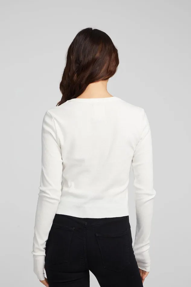 Womens Chaser Brand Tops Moonlight Bright White Long Sleeve