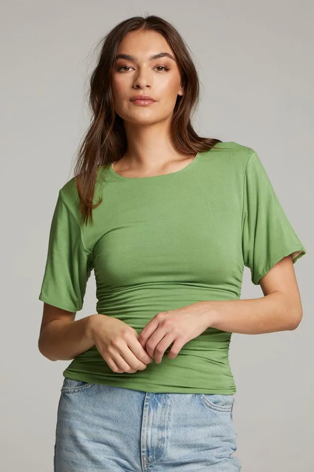 Womens Chaser Brand Tops Ocala Whitecap Grey And Piquant Green Reversible Top