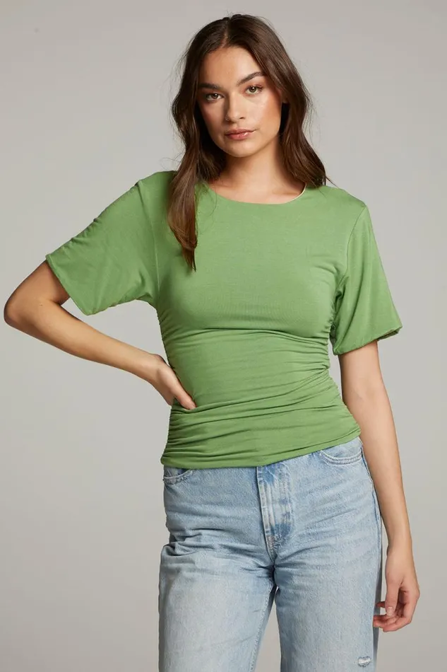 Womens Chaser Brand Tops Ocala Whitecap Grey And Piquant Green Reversible Top