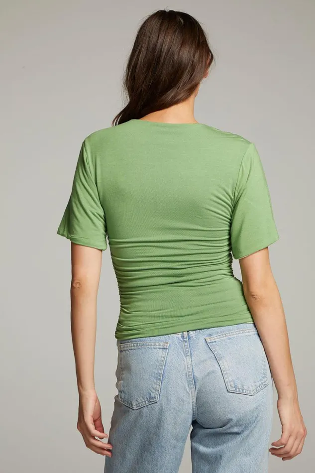 Womens Chaser Brand Tops Ocala Whitecap Grey And Piquant Green Reversible Top