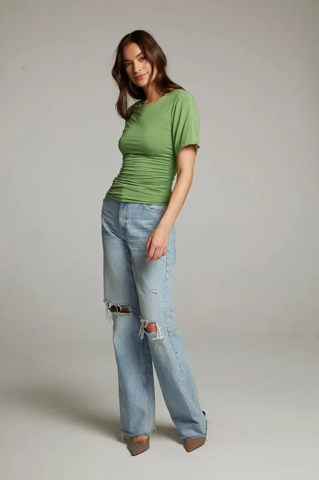 Womens Chaser Brand Tops Ocala Whitecap Grey And Piquant Green Reversible Top