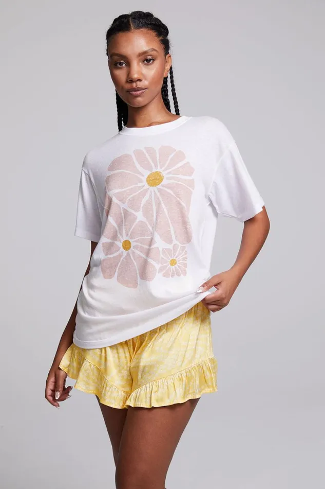 Womens Chaser Brand Tops Retro Flowers Tee