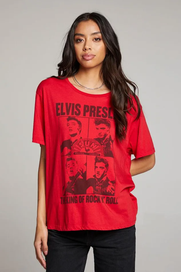 Womens Chaser Brand Tops Sun Records The King Of Rock N039 Roll Tee