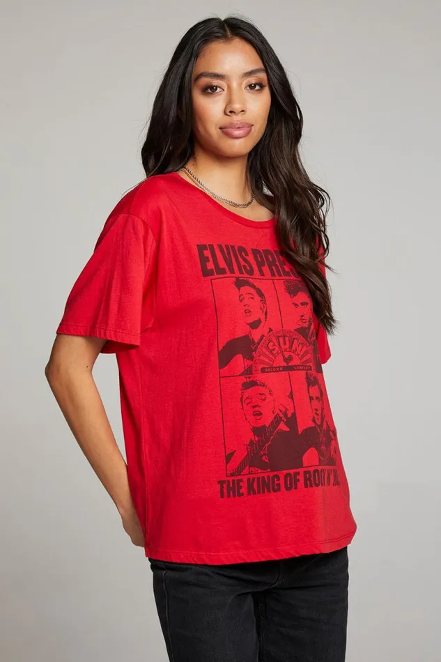 Womens Chaser Brand Tops Sun Records The King Of Rock N039 Roll Tee
