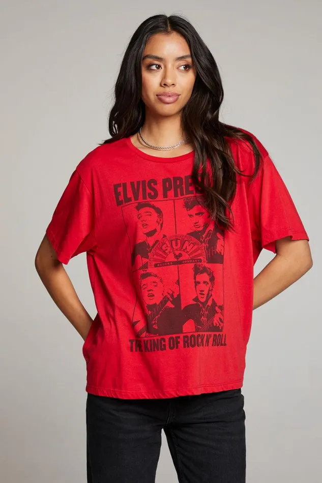Womens Chaser Brand Tops Sun Records The King Of Rock N039 Roll Tee