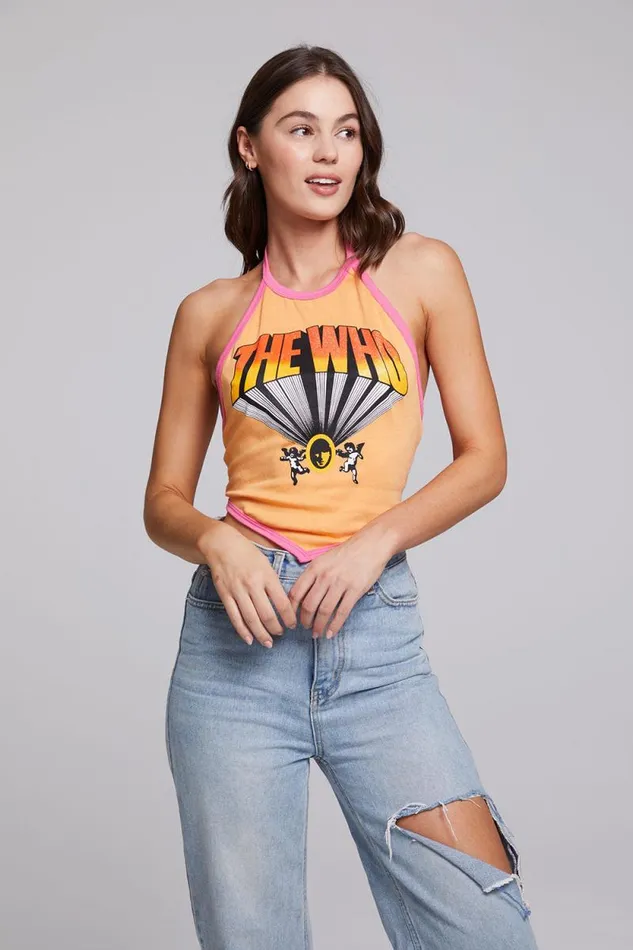 Womens Chaser Brand Tops The Who Keith Moon Wallflower Halter Top