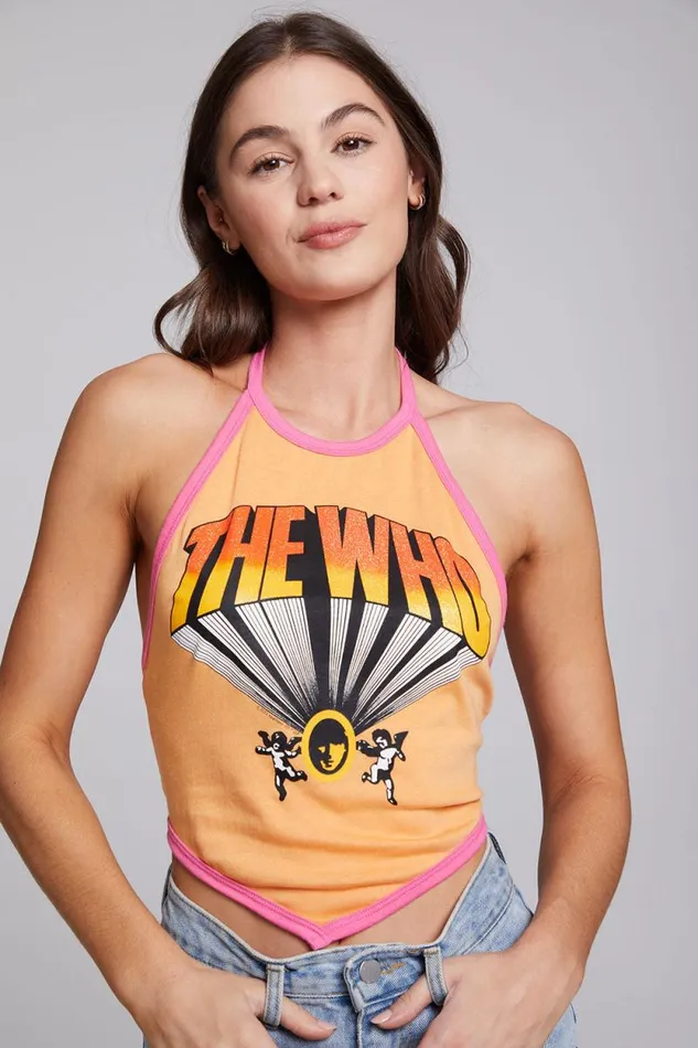 Womens Chaser Brand Tops The Who Keith Moon Wallflower Halter Top