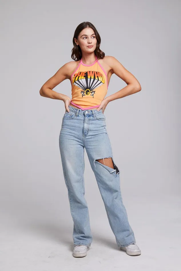 Womens Chaser Brand Tops The Who Keith Moon Wallflower Halter Top