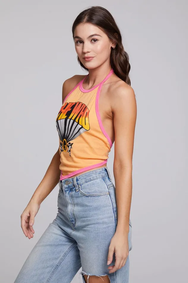 Womens Chaser Brand Tops The Who Keith Moon Wallflower Halter Top