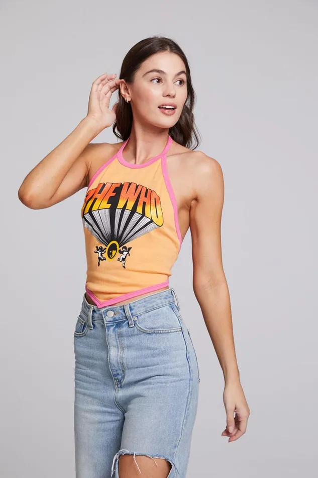 Womens Chaser Brand Tops The Who Keith Moon Wallflower Halter Top