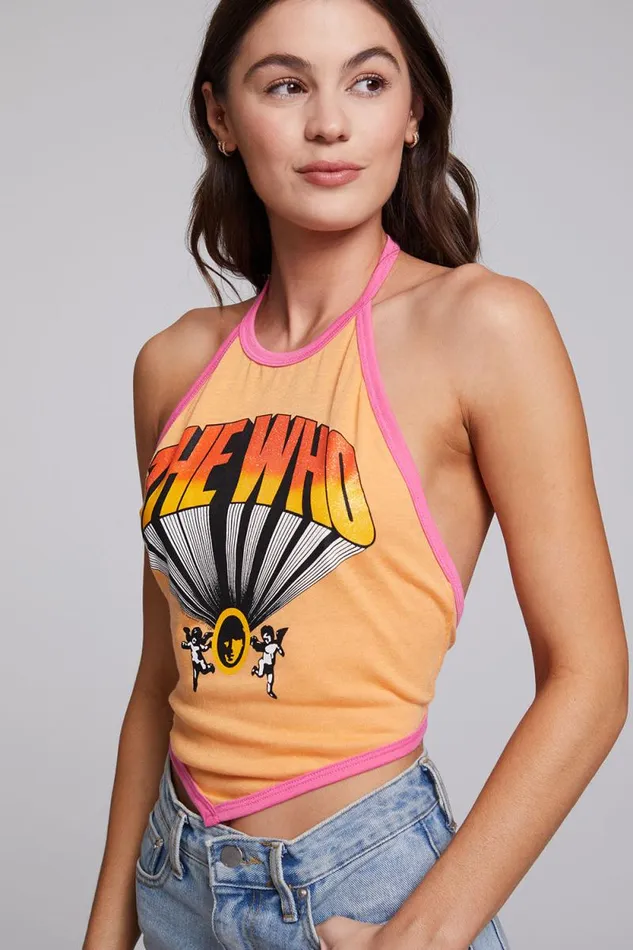 Womens Chaser Brand Tops The Who Keith Moon Wallflower Halter Top