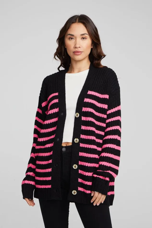 Womens Chaser Brand Tops Vibe Melrose Stripe Cardigan