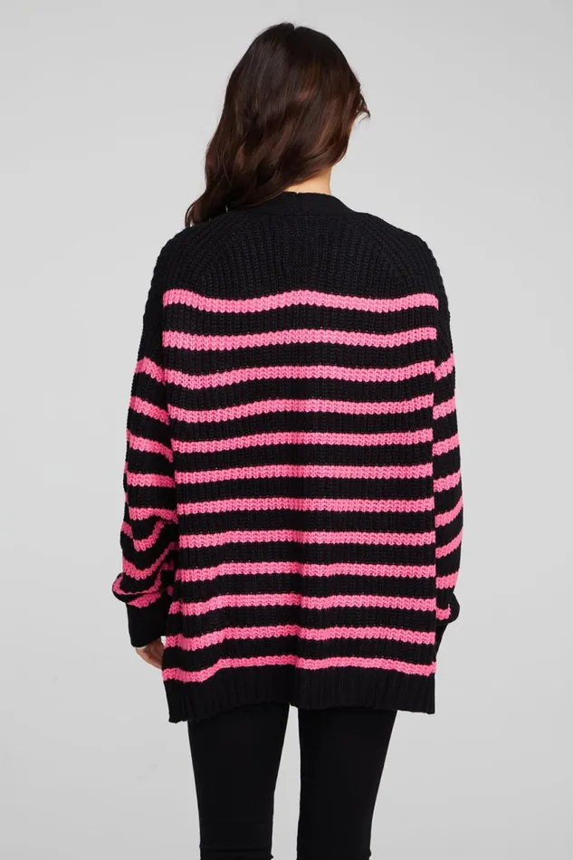 Womens Chaser Brand Tops Vibe Melrose Stripe Cardigan
