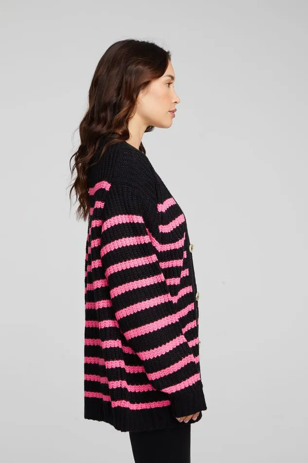 Womens Chaser Brand Tops Vibe Melrose Stripe Cardigan