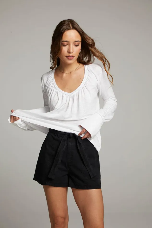 Womens Chaser Brand Tops Warren White Blouse