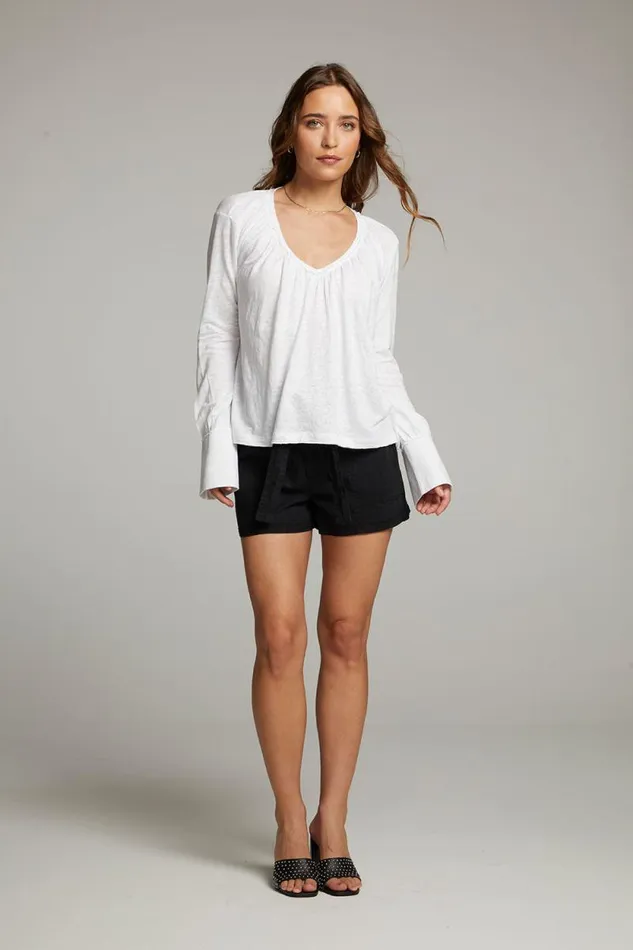 Womens Chaser Brand Tops Warren White Blouse