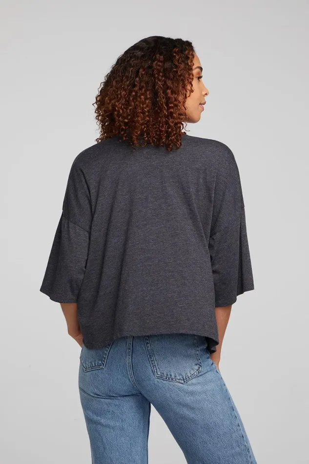 Womens Chaser Brand Tops Yoko Shadow Black Tee