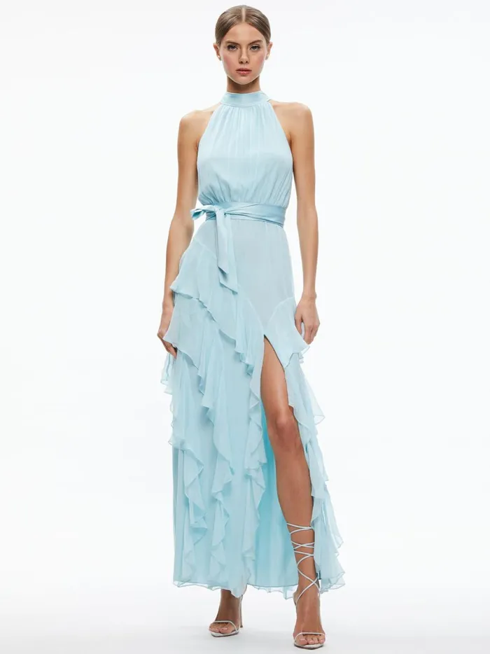Womens Dresses Alice Olivia Emelia Halter Neck Gown Julep