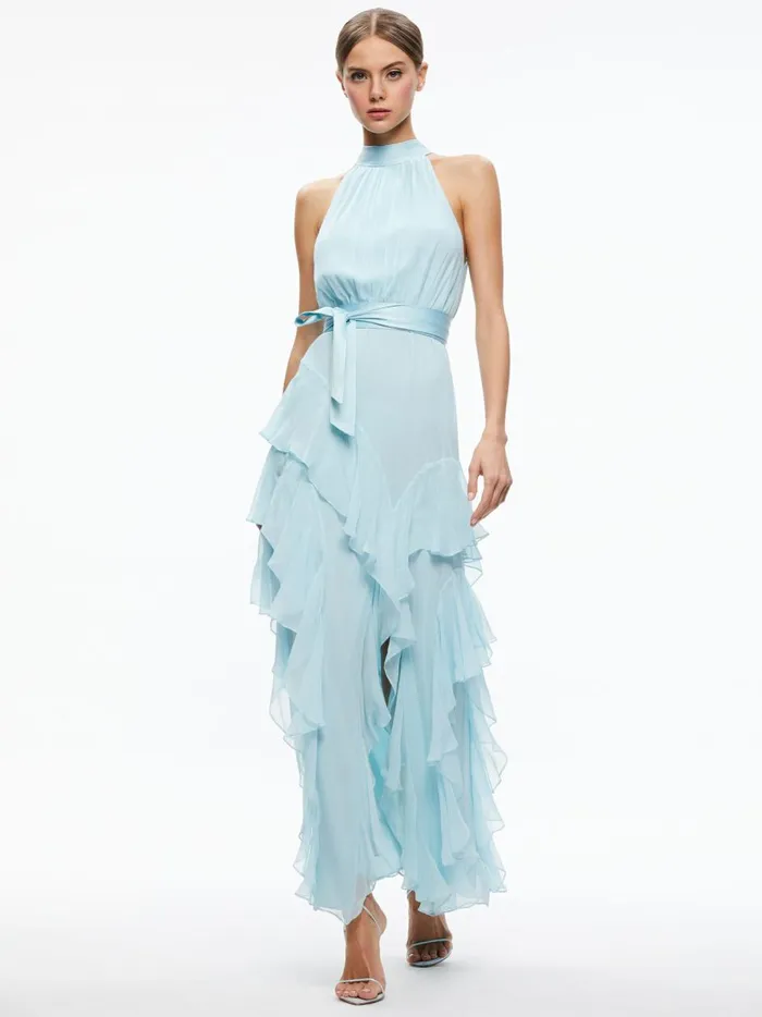Womens Dresses Alice Olivia Emelia Halter Neck Gown Julep