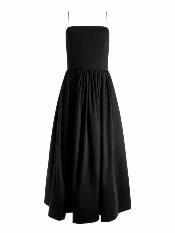 Womens Dresses Alice Olivia Glynis Spaghetti Strap Scarf Midi Dress Black