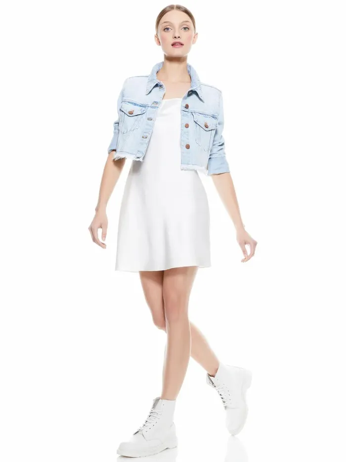Womens Dresses Alice Olivia Harmony Mini Slip Dress Off White