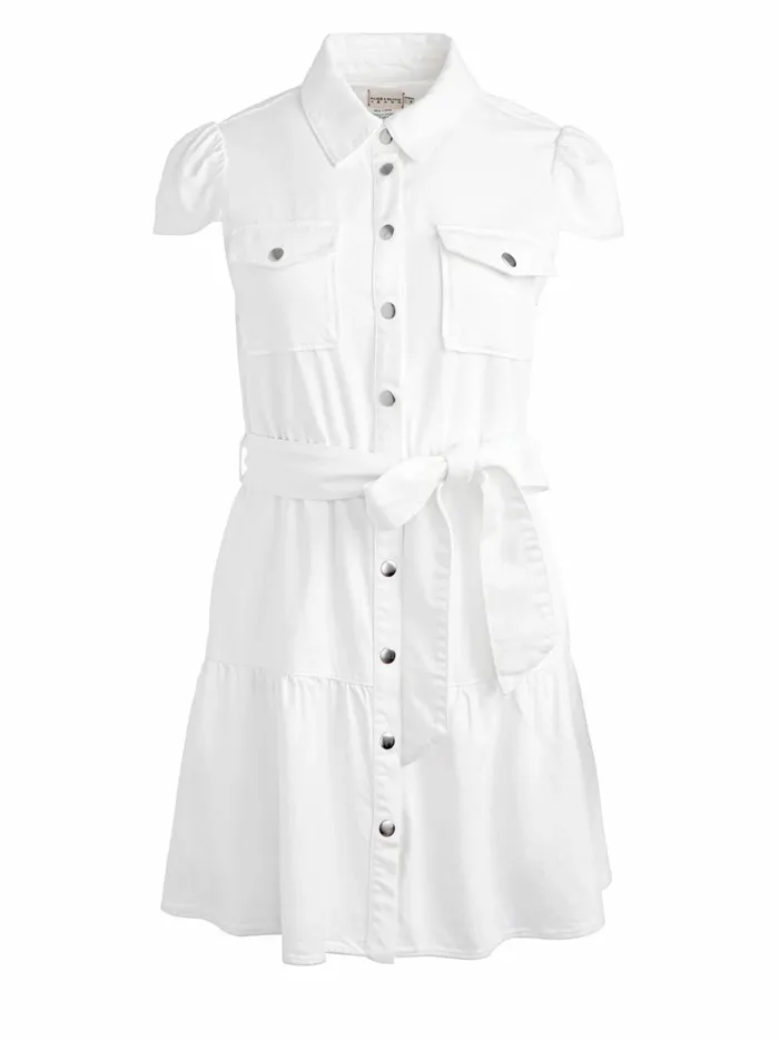 Womens Dresses Alice Olivia Miranda Mini Denim Dress White