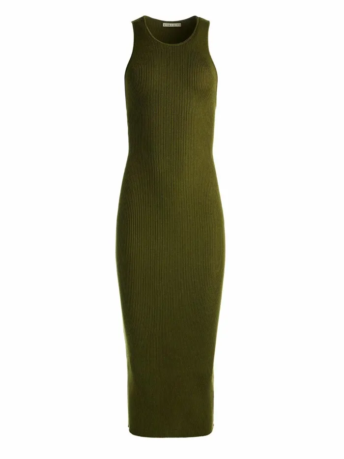 Womens Dresses Alice Olivia Wright Tie Back Dress Olive