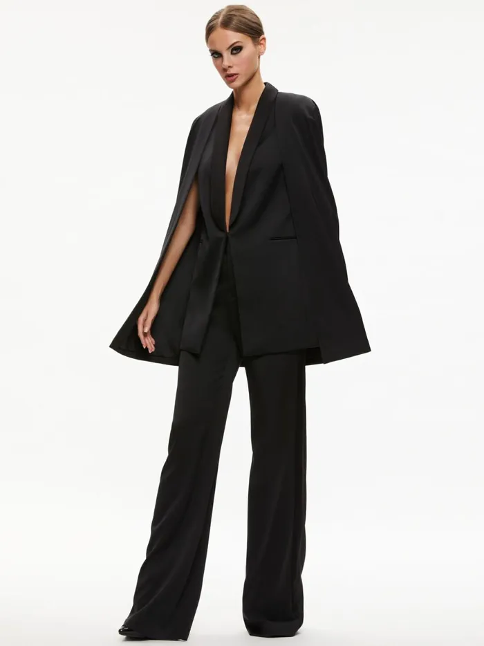 Womens Jackets Coats Alice Olivia Merrie Shawl Collar Cape Vest Black