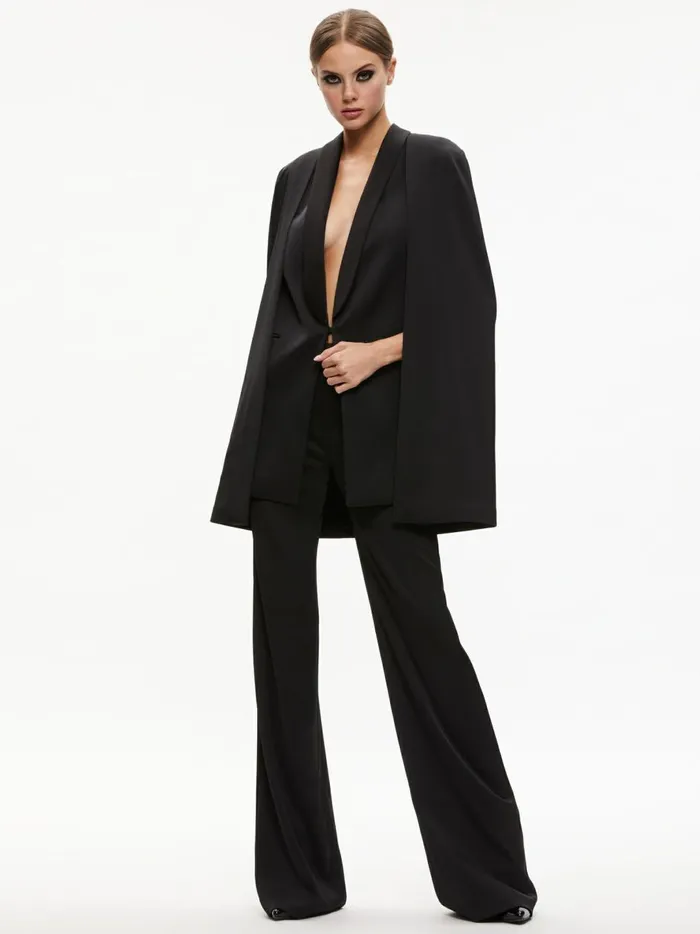 Womens Jackets Coats Alice Olivia Merrie Shawl Collar Cape Vest Black