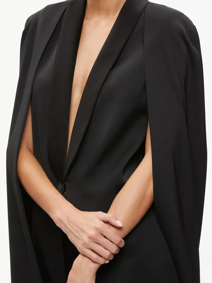 Womens Jackets Coats Alice Olivia Merrie Shawl Collar Cape Vest Black