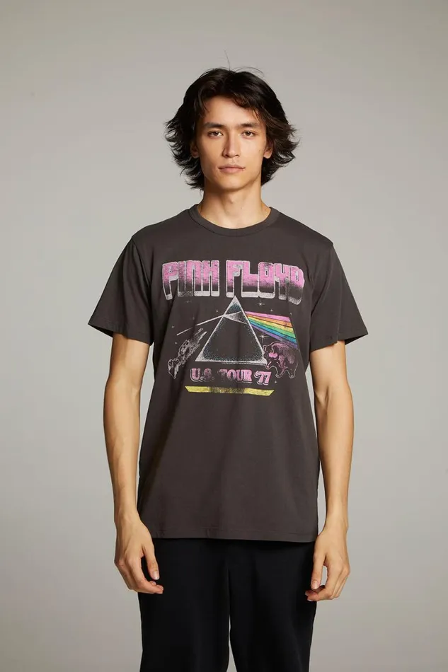WomensMens Chaser Brand Music Pink Floyd US Tour Crew Neck Tee