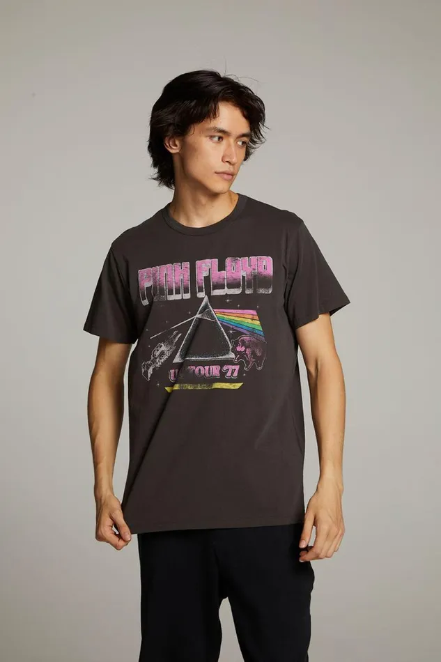 WomensMens Chaser Brand Music Pink Floyd US Tour Crew Neck Tee