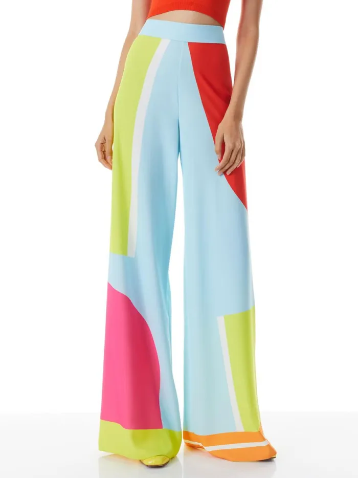 Womens Pants Alice Olivia Athena Wide Leg Pant Taking Sides Geo