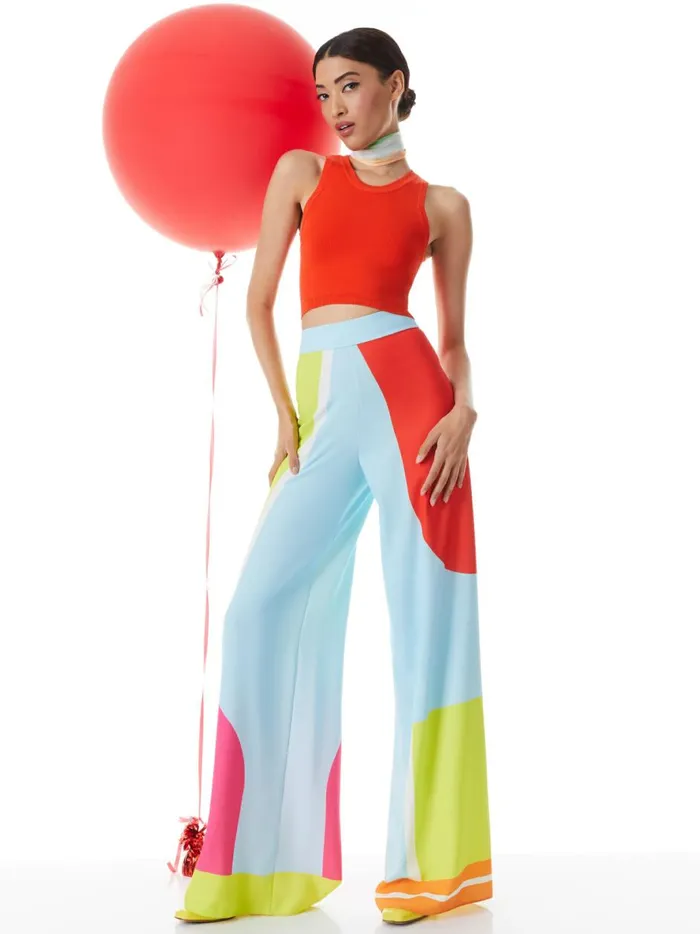Womens Pants Alice Olivia Athena Wide Leg Pant Taking Sides Geo