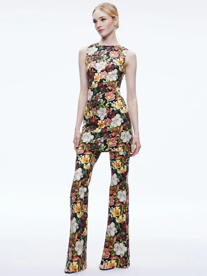 Womens Pants Alice Olivia Brynlee Bootcut Pant Juniper Floral Black