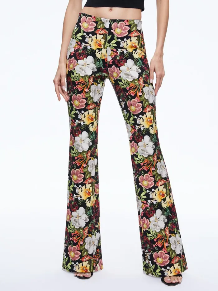 Womens Pants Alice Olivia Brynlee Bootcut Pant Juniper Floral Black