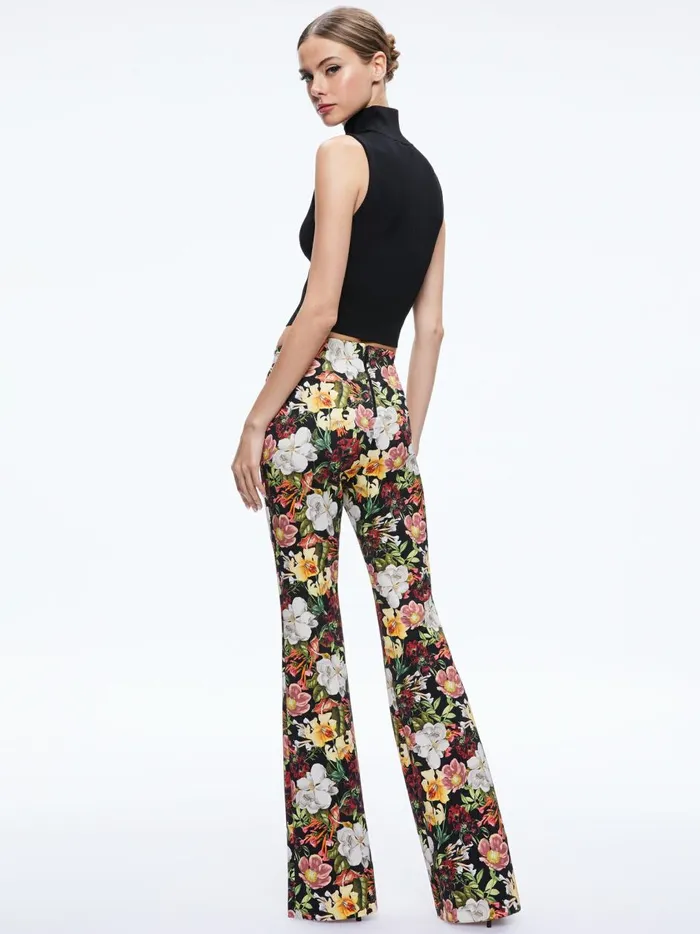 Womens Pants Alice Olivia Brynlee Bootcut Pant Juniper Floral Black