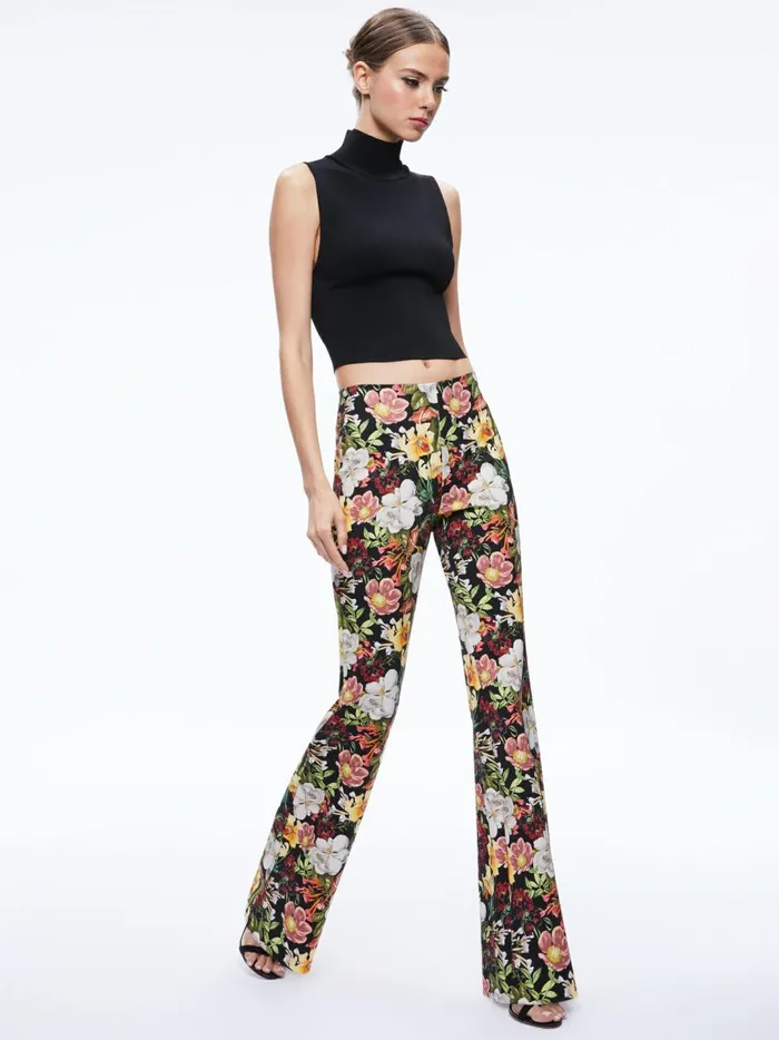 Womens Pants Alice Olivia Brynlee Bootcut Pant Juniper Floral Black