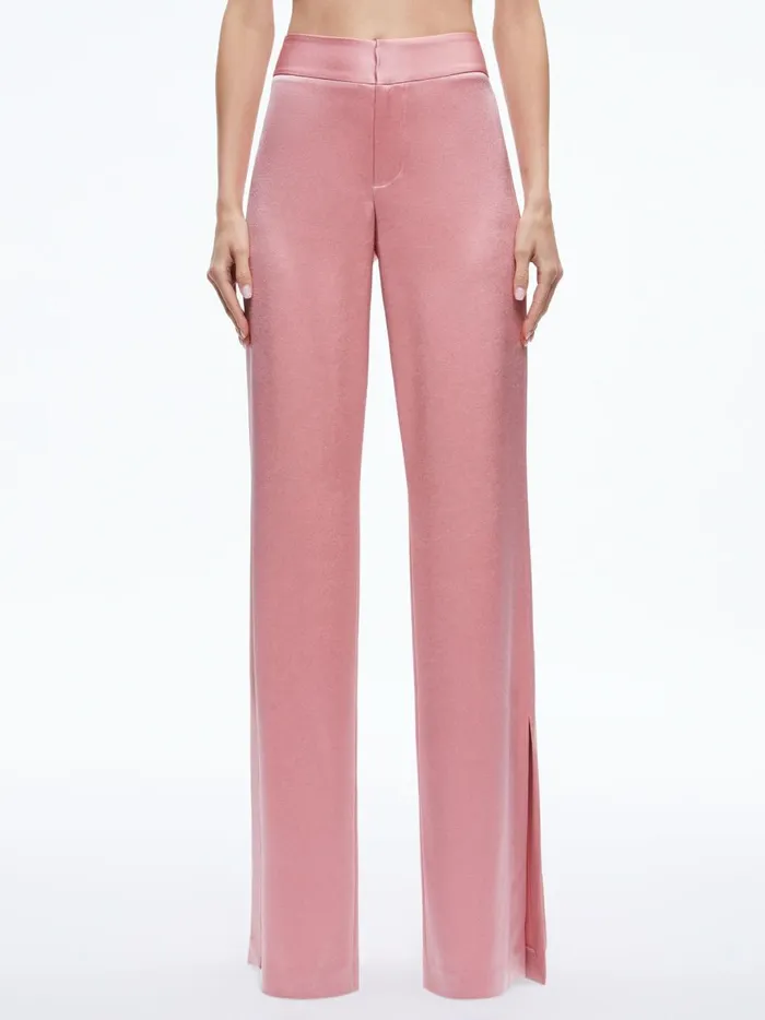 Womens Pants Alice Olivia Jc Wide Leg Side Slit Pant Rose