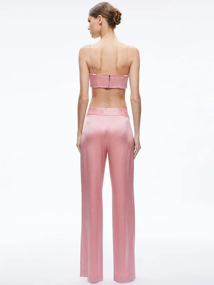 Womens Pants Alice Olivia Jc Wide Leg Side Slit Pant Rose