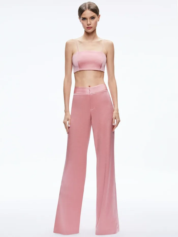 Womens Pants Alice Olivia Jc Wide Leg Side Slit Pant Rose