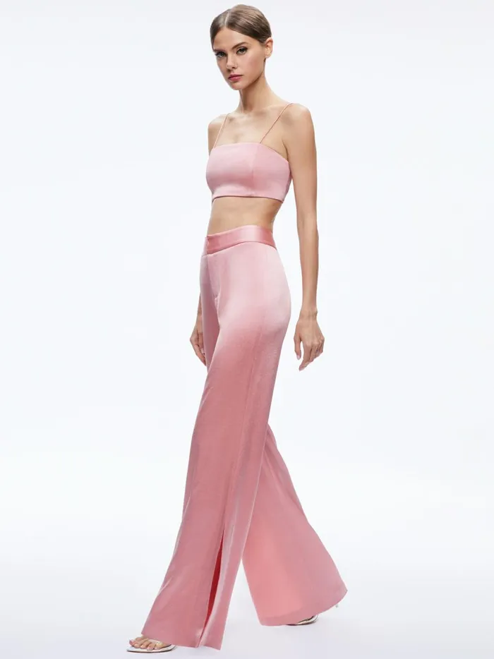 Womens Pants Alice Olivia Jc Wide Leg Side Slit Pant Rose