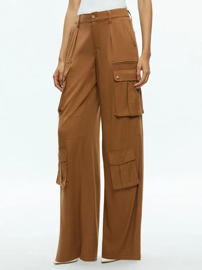 Womens Pants Alice Olivia Joette Cargo Pant Camel