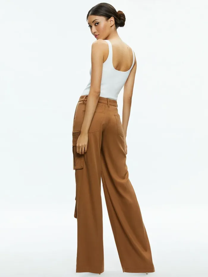 Womens Pants Alice Olivia Joette Cargo Pant Camel